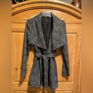 Banana Republic Black/Silver Wrap Coat